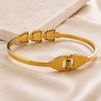 Butterfly Bangle Bracelet for Women Gold Tone Anti Tarnish