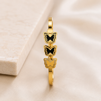 Butterfly Bangle Bracelet for Women Gold Tone Anti Tarnish