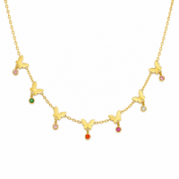 Multicolor Butterfly Charm Necklace