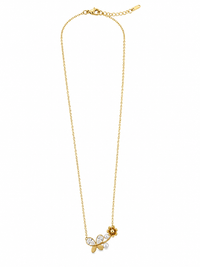 Floral Butterfly Drop Necklace