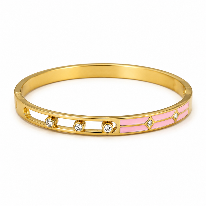 Elegant Pink  Bangle Bracelet Anti Tarnish
