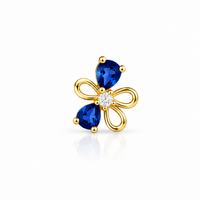 Blue Floral Stud Earrings