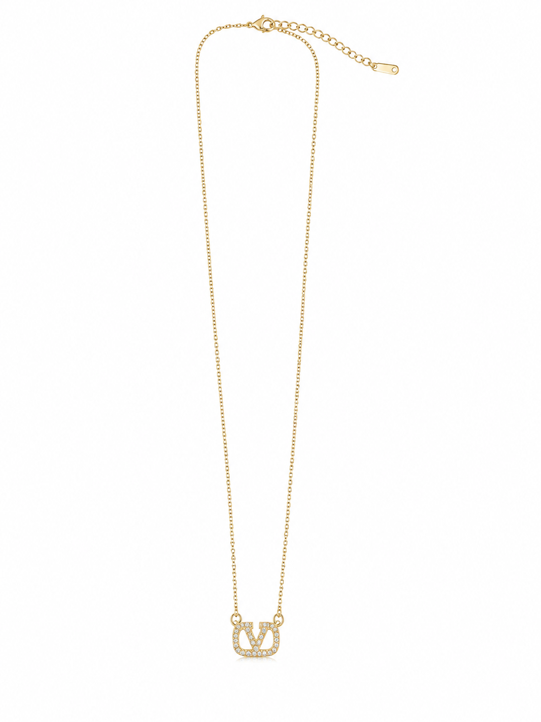Pave V Pendant Necklace