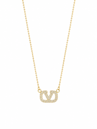 Pave V Pendant Necklace
