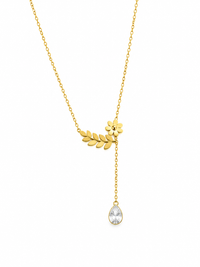 Floral Elegance  Tear Drop Necklace