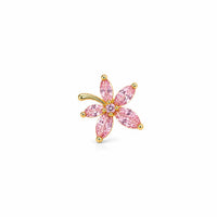 Pink Crystal Flower Stud Earrings